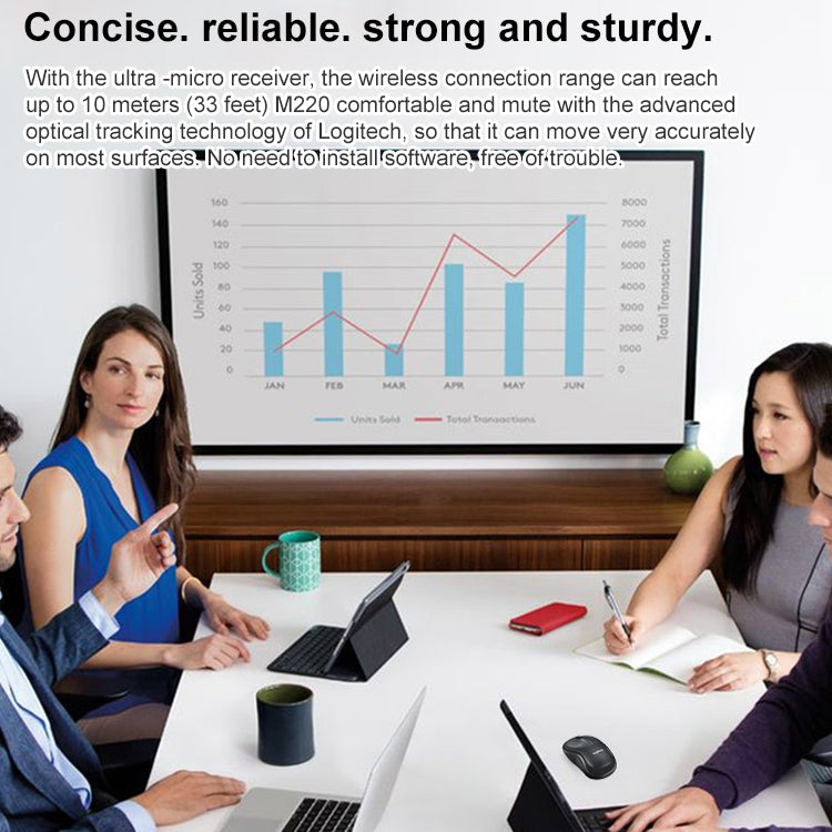 Logitech M220 1200DPI 2.4GHz Ergonomic Wireless Mouse