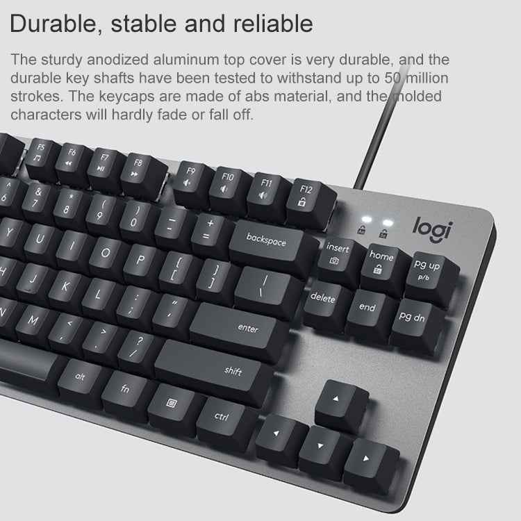 Logitech K835 Mini Mechanical Wired Keyboard, Green Shaft