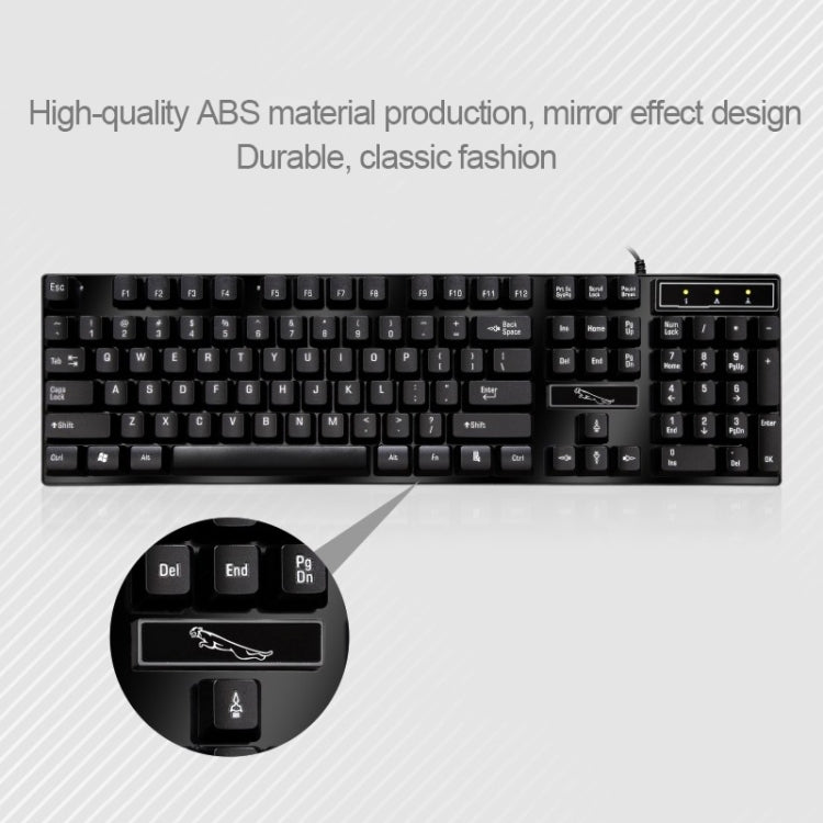 Chasing Leopard Q17 104 Keys USB Wired Suspension Gaming Office Keyboard + Wired Symmetrical Mouse Set, Keyboard Cable Length: 1.4m, Mouse Cable Length: 1.3m