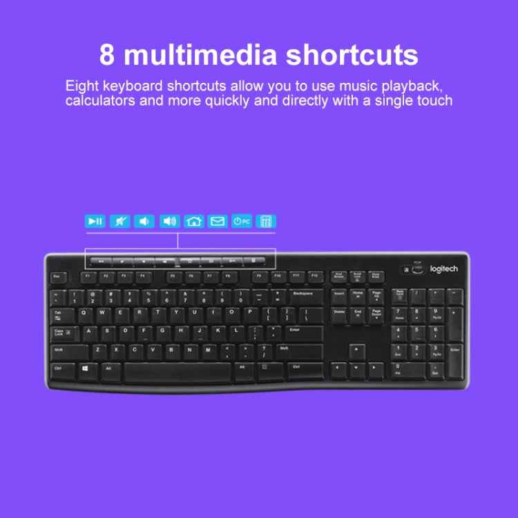 Logitech MK270 2.4GHz Wireless Keyboard + Mouse Set