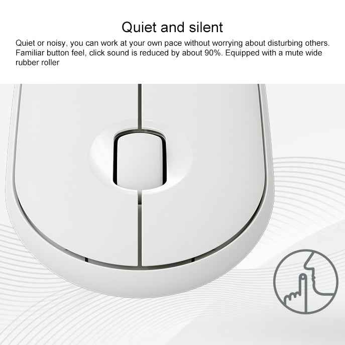 Logitech Pebble Cobblestone Shape Thin 3-keys 1000DPI Mute Wireless Bluetooth Optical Mouse, Wireless Range: 10m