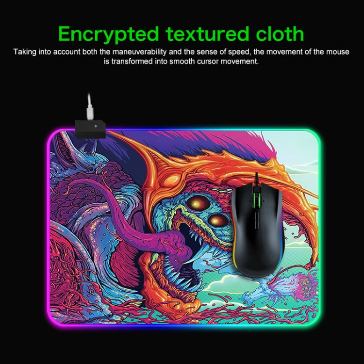 Computer Monster Pattern Illuminated Mouse Pad, Size: 90 x 40 x 0.4cm, 90 x 40 x 0.4cm