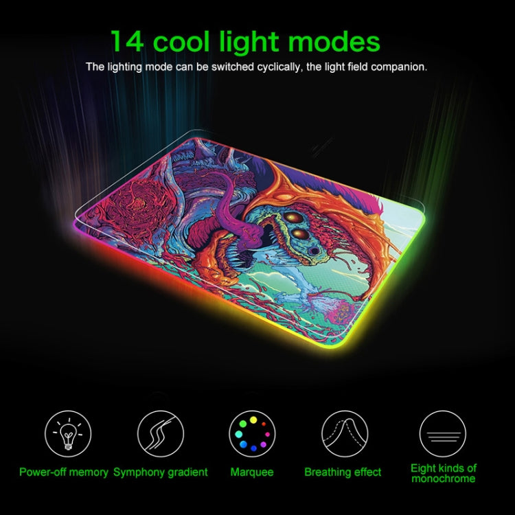 Computer Monster Pattern Illuminated Mouse Pad, Size: 90 x 40 x 0.4cm, 90 x 40 x 0.4cm