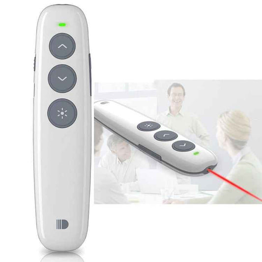 Doosl DSIT007 2.4GHz Rechargeable Powerpoint Presentation Wireless Cliker Remote Control Pen, Control Distance: 10m(White)