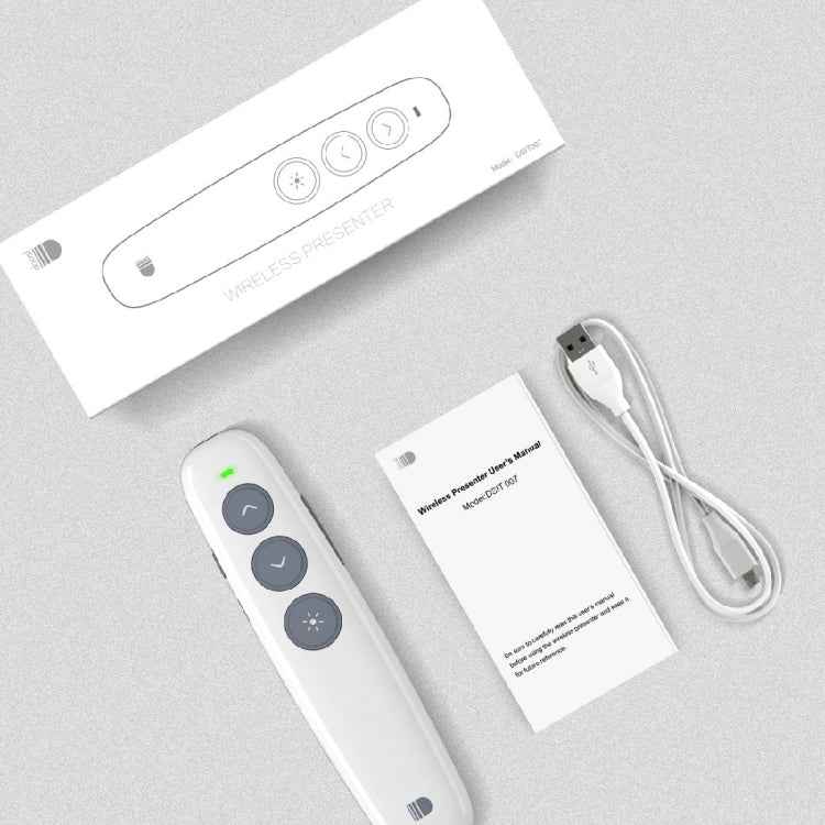 Doosl DSIT007 2.4GHz Rechargeable Powerpoint Presentation Wireless Cliker Remote Control Pen, Control Distance: 10m(White)