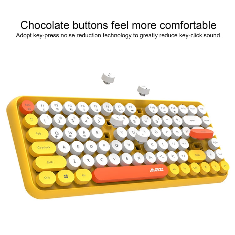 Ajazz 308I Tablet Mobile Phone Computer Household Office Wireless Keyboard, Black