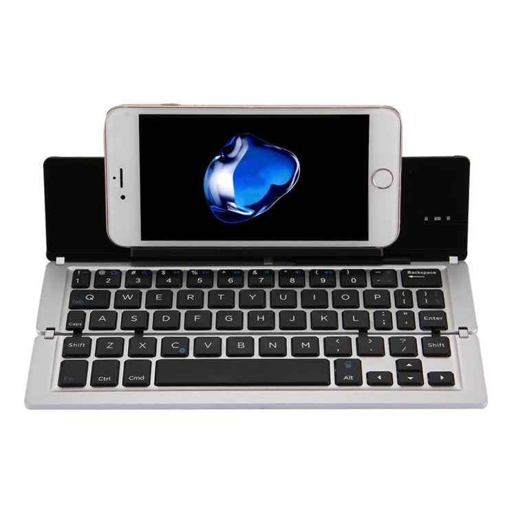 F18 Ultra-slim Rechargeable Foldable 58 Keys Bluetooth Wireless Keyboard with Holder