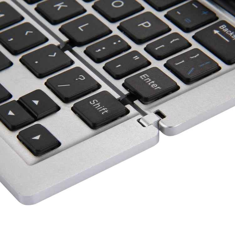 F18 Ultra-slim Rechargeable Foldable 58 Keys Bluetooth Wireless Keyboard with Holder