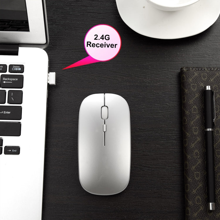 HXSJ M90 2.4GHz Ultrathin Mute Rechargeable Dual Mode Wireless Bluetooth Notebook PC Mouse