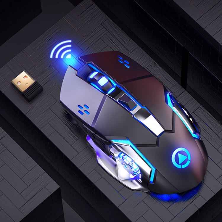 YINDIAO A4 2.4GHz 1600DPI 3-modes Adjustable Rechargeable Wireless Silent Gaming Mouse (Grey Silver)