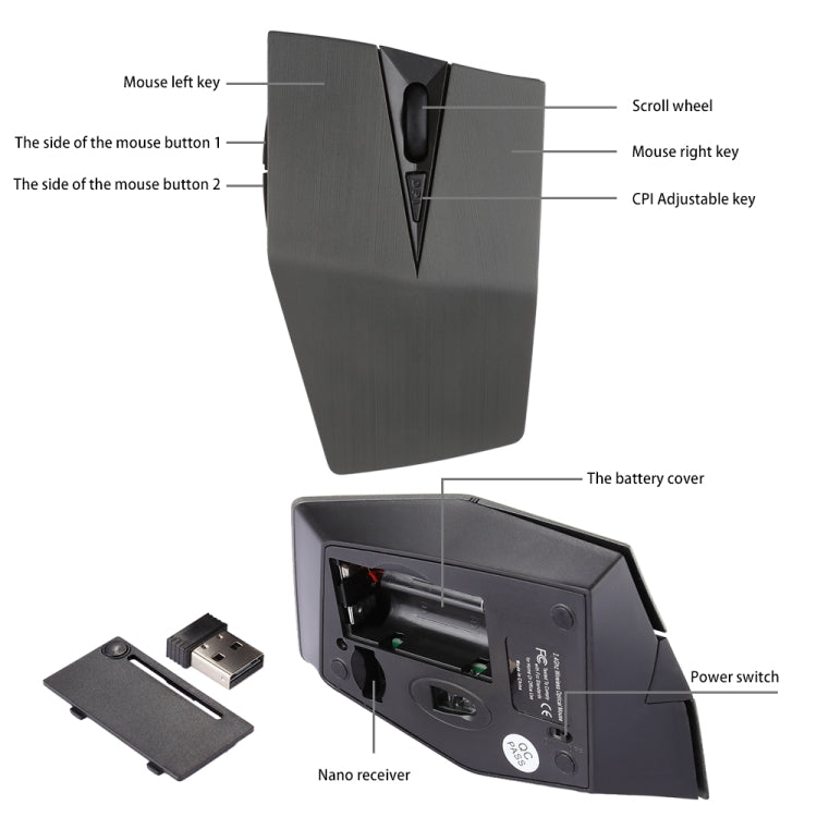 2.4GHz USB Receiver Adjustable 1200 DPI Wireless Optical Mouse for Computer PC Laptop