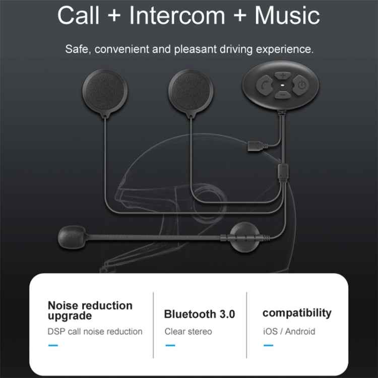 Dier DK12 800m Helmet Wireless Bluetooth Headset 5.0 Waterproof Double Motorcycle Call Headset With Intercom Function
