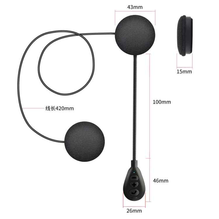 T6 Motorcycle Helmet Bluetooth V5.0 Headset