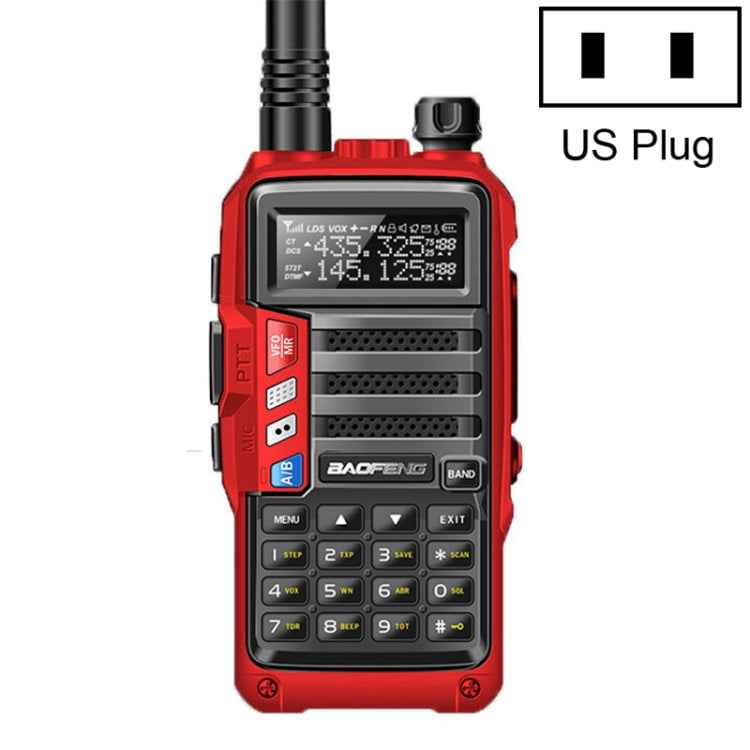 Baofeng BF-UV5R Plus S9 FM Interphone Handheld Walkie Talkie, US Plug