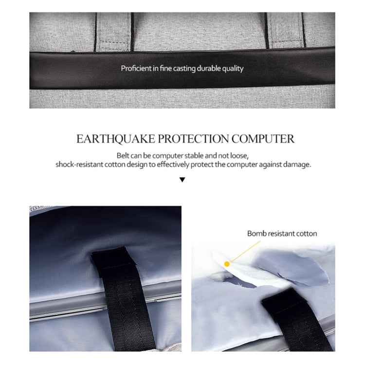 DJ06 Oxford Cloth Waterproof Wear-resistant Portable Expandable Laptop Bag for 15.4 inch Laptops, with Detachable Shoulder Strap
