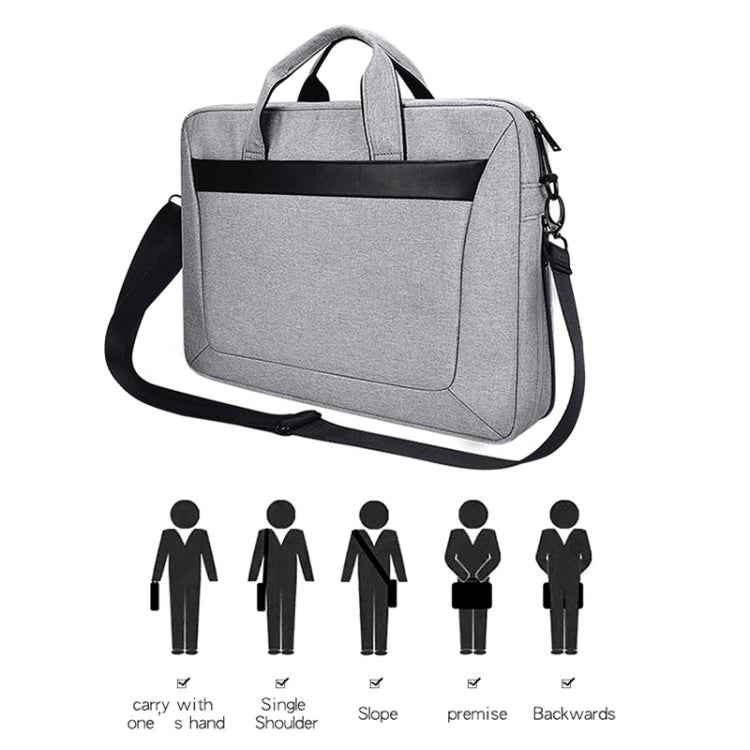 DJ06 Oxford Cloth Waterproof Wear-resistant Portable Expandable Laptop Bag for 15.4 inch Laptops, with Detachable Shoulder Strap