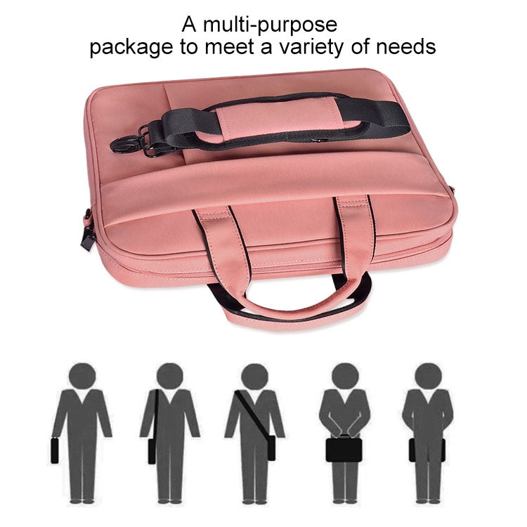 DJ03 Waterproof Anti-scratch Anti-theft One-shoulder Handbag for 14.1 inch Laptops, with Suitcase Belt, DJ03 14.1 inch Black, DJ03 14.1 inch Pink, DJ03 14.1 inch Navy Blue