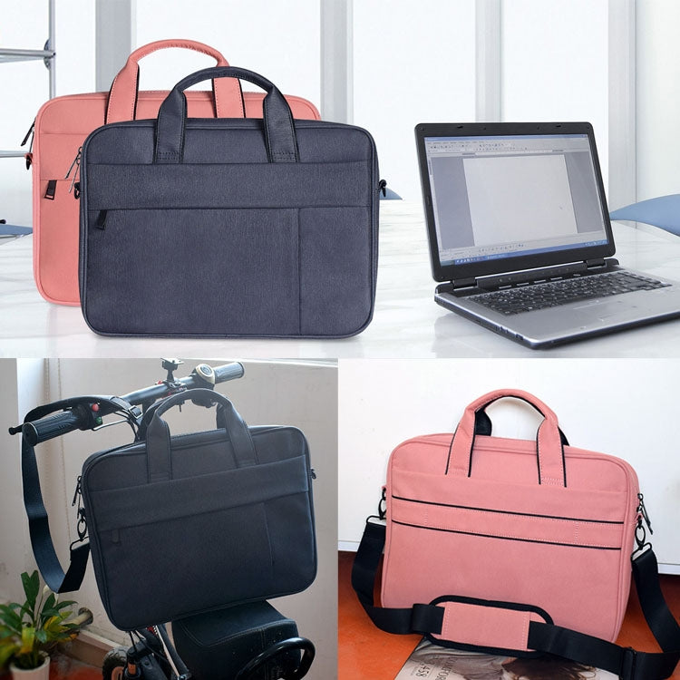 DJ03 Waterproof Anti-scratch Anti-theft One-shoulder Handbag for 15.6 inch Laptops, with Suitcase Belt, DJ03 15.6 inch Pink, DJ03 15.6 inch Navy Blue, DJ03 15.6 inch Black