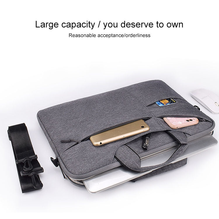 ST02S Waterproof Tear Resistance Hidden Portable Strap One-shoulder Handbag for 14.1 inch Laptops, with Suitcase Belt, ST02S 14.1 inch Pink, ST02S 14.1 inch Light Grey, ST02S 14.1 inch Navy Blue, ST02S 14.1 inch Black, ST02S 14.1 inch Dark Gray