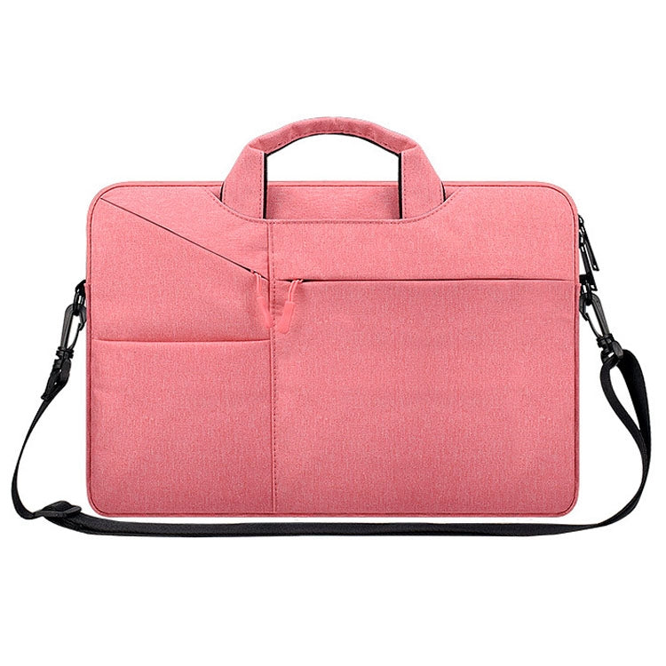 ST02S Waterproof Tear Resistance Hidden Portable Strap One-shoulder Handbag for 14.1 inch Laptops, with Suitcase Belt, ST02S 14.1 inch Pink, ST02S 14.1 inch Light Grey, ST02S 14.1 inch Navy Blue, ST02S 14.1 inch Black, ST02S 14.1 inch Dark Gray