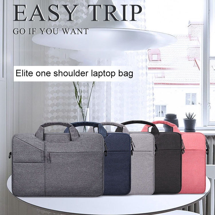ST02S Waterproof Tear Resistance Hidden Portable Strap One-shoulder Handbag for 14.1 inch Laptops, with Suitcase Belt, ST02S 14.1 inch Pink, ST02S 14.1 inch Light Grey, ST02S 14.1 inch Navy Blue, ST02S 14.1 inch Black, ST02S 14.1 inch Dark Gray