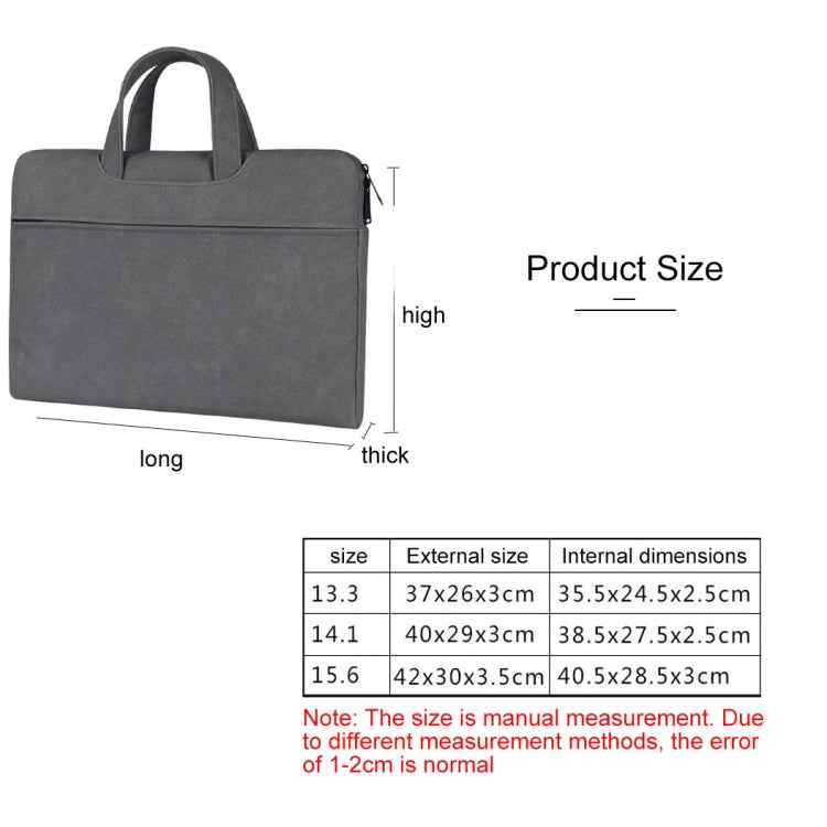 ST06 Waterproof PU Leather Zipper Hidden Portable Strap One-shoulder Handbag for 13.3 inch Laptops, with Suitcase Belt