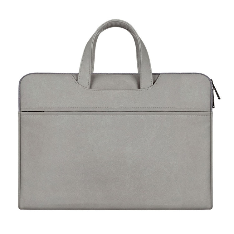 ST06 Waterproof PU Leather Zipper Hidden Portable Strap One-shoulder Handbag for 14.1 inch Laptops, with Suitcase Belt, ST06 14.1 inch Light Grey, ST06 14.1 inch Dark Gray, ST06 14.1 inch Pink