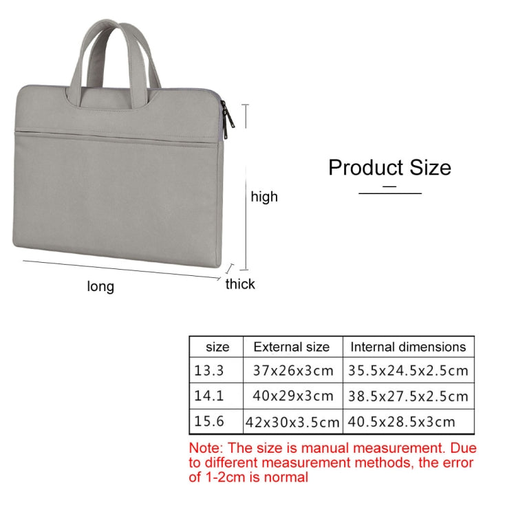 ST06 Waterproof PU Leather Zipper Hidden Portable Strap One-shoulder Handbag for 14.1 inch Laptops, with Suitcase Belt, ST06 14.1 inch Light Grey, ST06 14.1 inch Dark Gray, ST06 14.1 inch Pink