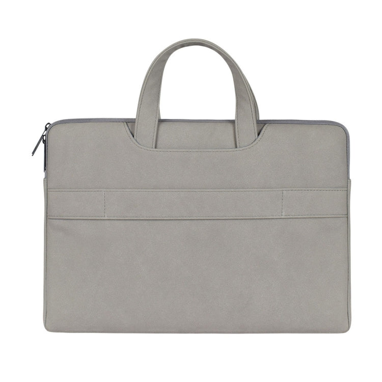 ST06 Waterproof PU Leather Zipper Hidden Portable Strap One-shoulder Handbag for 14.1 inch Laptops, with Suitcase Belt, ST06 14.1 inch Light Grey, ST06 14.1 inch Dark Gray, ST06 14.1 inch Pink