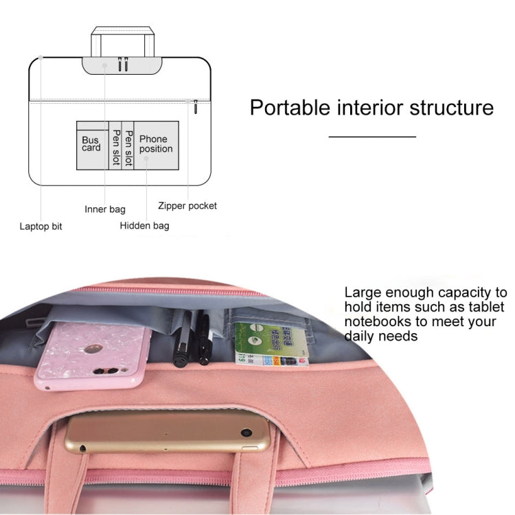 ST06 Waterproof PU Leather Zipper Hidden Portable Strap One-shoulder Handbag for 15.6 inch Laptops, with Suitcase Belt, ST06 15.6 inch Light Grey, ST06 15.6 inch Dark Gray, ST06 15.6 inch Pink