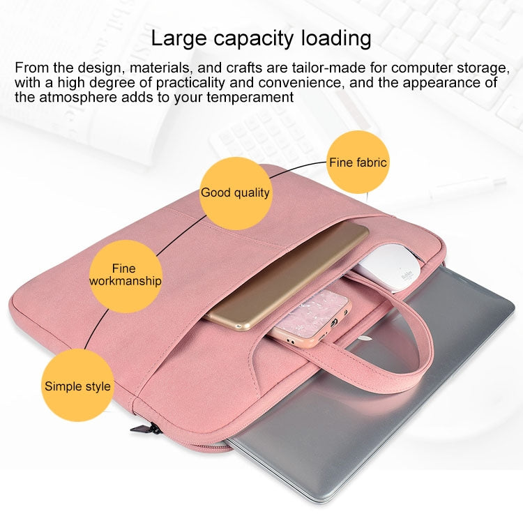 ST06S Waterproof PU Leather Zipper Hidden Portable Strap One-shoulder Handbag for 13.3 inch Laptops, with Magic Stick & Suitcase Belt, ST06S 13.3 inch Dark Gray, ST06S 13.3 inch Pink, ST06S 13.3 inch Light Grey