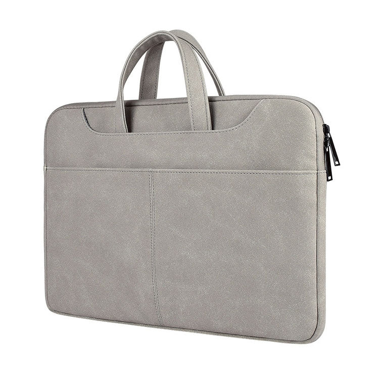ST06S Waterproof PU Leather Zipper Hidden Portable Strap One-shoulder Handbag for 13.3 inch Laptops, with Magic Stick & Suitcase Belt, ST06S 13.3 inch Light Grey, ST06S 13.3 inch Dark Gray, ST06S 13.3 inch Pink