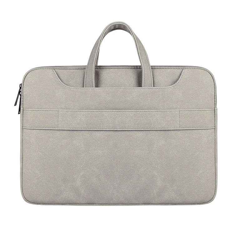ST06S Waterproof PU Leather Zipper Hidden Portable Strap One-shoulder Handbag for 15.6 inch Laptops, with Magic Stick & Suitcase Belt
