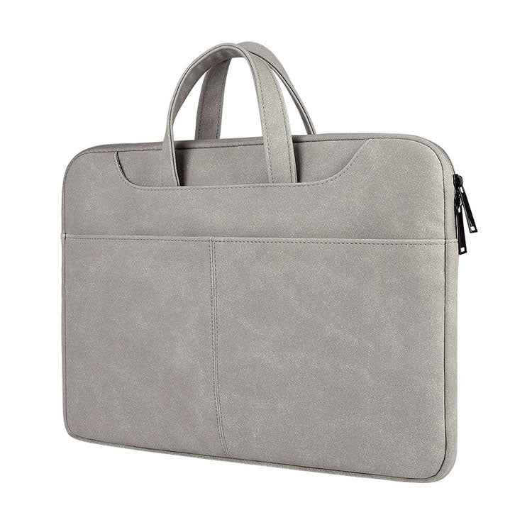 ST06S Waterproof PU Leather Zipper Hidden Portable Strap One-shoulder Handbag for 15.6 inch Laptops, with Magic Stick & Suitcase Belt