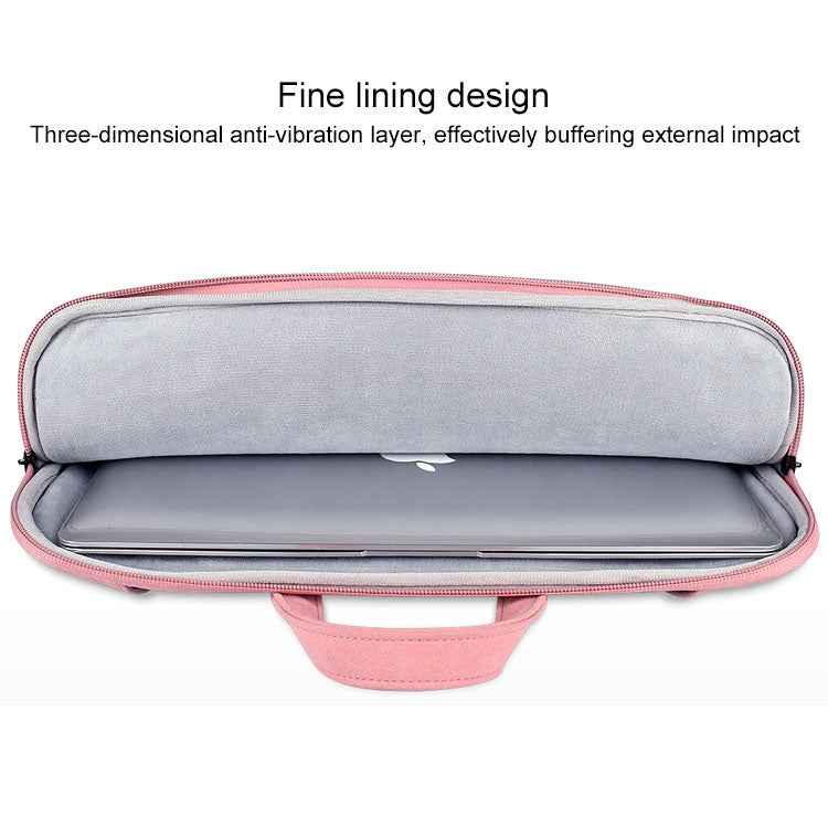 ST06S Waterproof PU Leather Zipper Hidden Portable Strap One-shoulder Handbag for 15.6 inch Laptops, with Magic Stick & Suitcase Belt