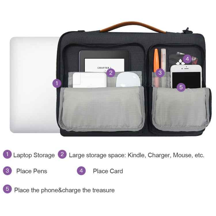 Nylon Waterproof Laptop Handbag Bag for 13-14 inch Laptops with Trunk Trolley Strap