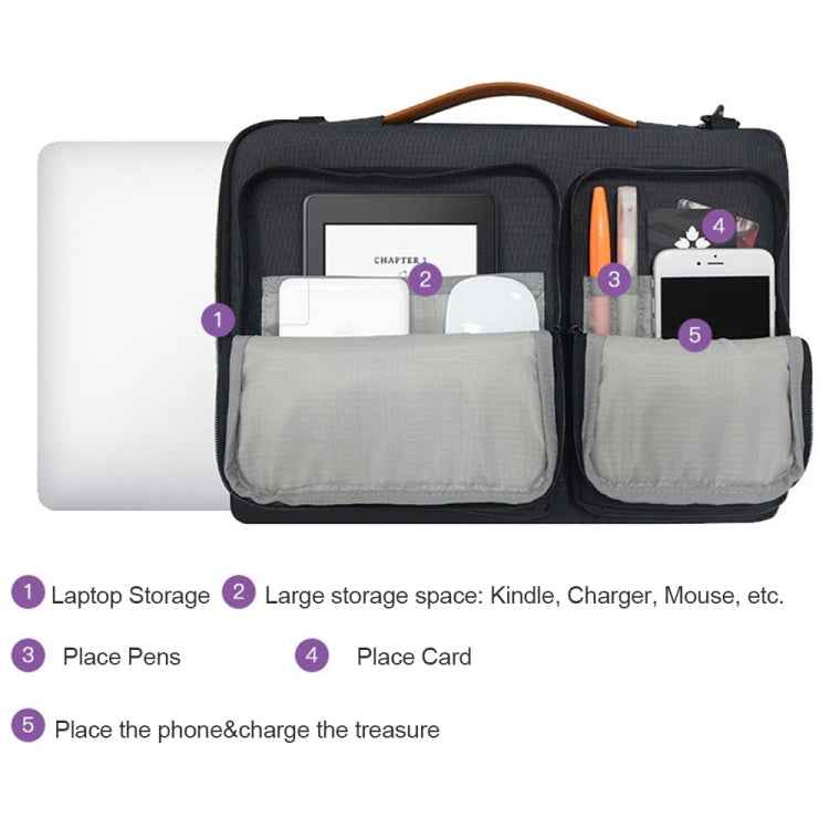 Nylon Waterproof Laptop Handbag Bag for 15-15.6 inch Laptops with Trunk Trolley Strap