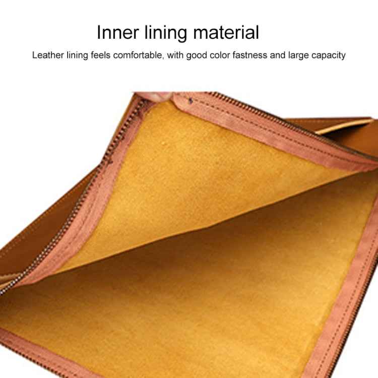 Universal Genuine Leather Business Zipper Laptop Tablet Bag For 12 inch and Below