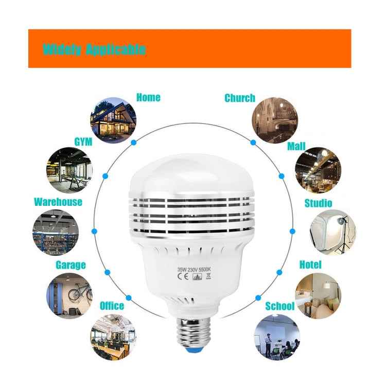 MANTOO PGL35 35W 120V 5500K 3900LM LED Light Bulb for Photography Lighting