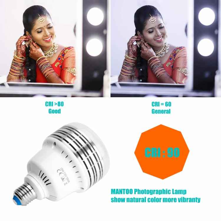 MANTOO PGL35 35W 120V 5500K 3900LM LED Light Bulb for Photography Lighting