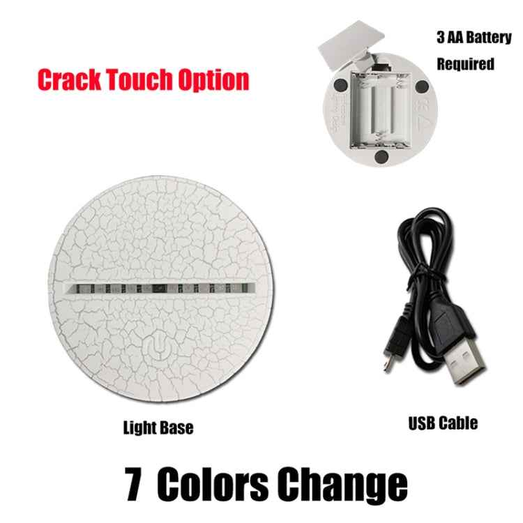 Cat Shape 3D Colorful LED Vision Light Table Lamp, Crack Touch Version
