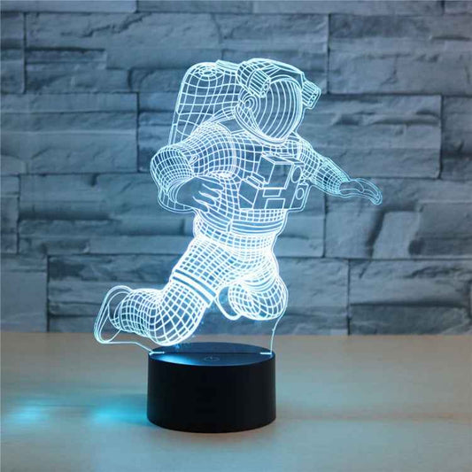 Astronaut Shape 3D Colorful LED Vision Light Table Lamp, Crack Remote Control Version