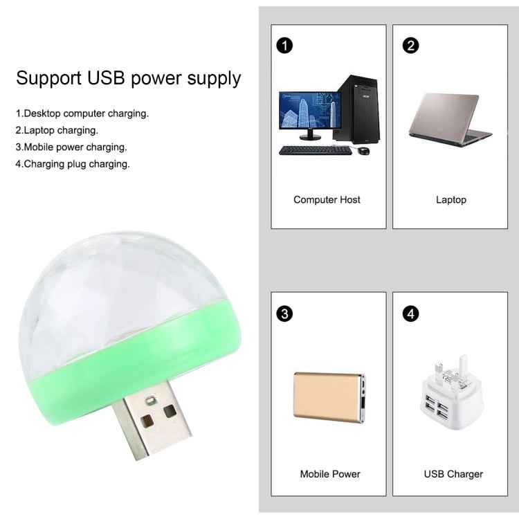 4W RGB USB LED Crystal Magic Ball Stage Light with 8 Pin Adapter
