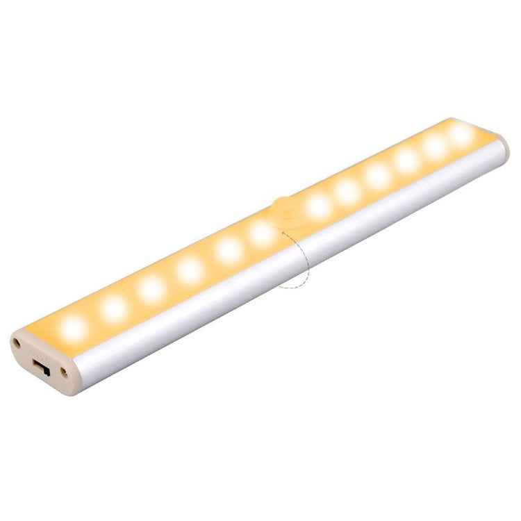 2W 12 LEDs Warm White Wide Screen Intelligent Human Body Sensor Light LED Corridor Cabinet Light, USB Charging Version