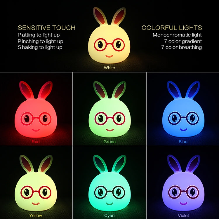 Happy Rabbit Creative Touch 3D LED Decorative Night Light, USB Charging Version