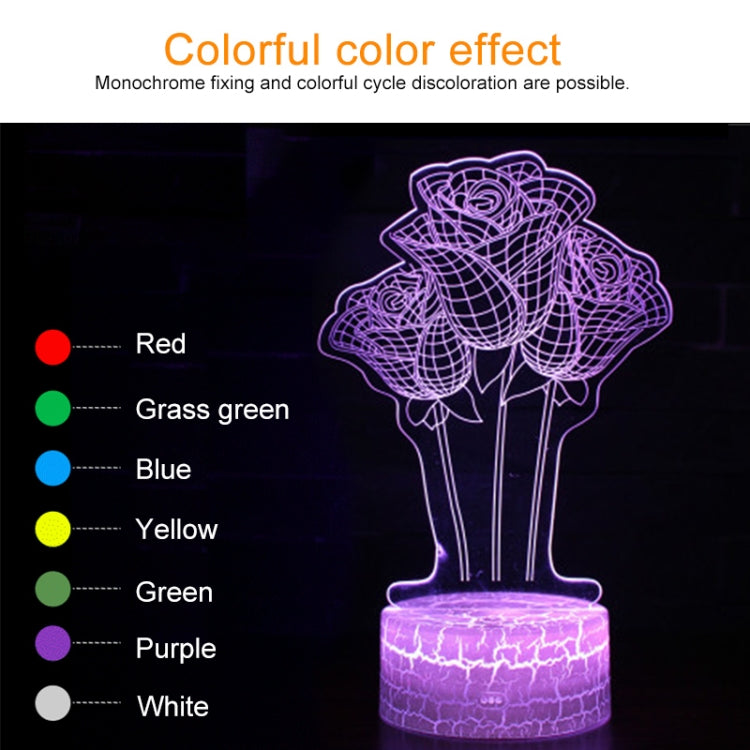 Spaceship Shape Creative Crack Touch Dimming 3D Colorful Decorative Night Light with Remote Control, Spaceship Shape