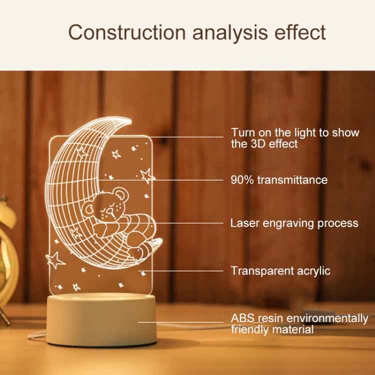 Spaceship Shape Creative Crack Touch Dimming 3D Colorful Decorative Night Light