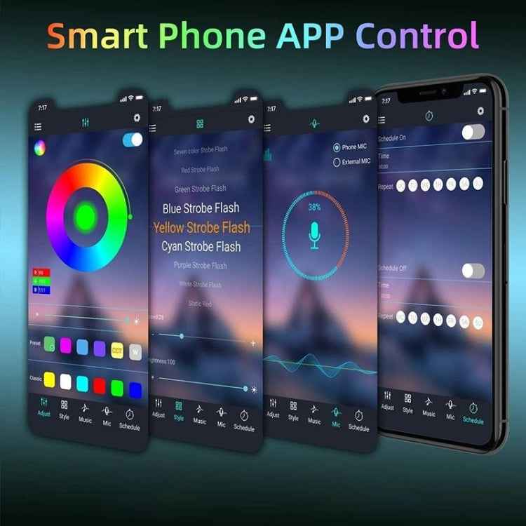 Smart Bluetooth APP Control Bare Board 2835 SMD RGB LED Rope Light, 60 LED/m, Length: 5m, 12V 2A 100-240V
