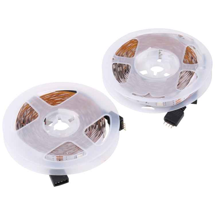 2pcs Bare Board 5050 SMD RGB LED Rope Light, 30 LED/m, Length: 5m, 12V 2A 100-240V, with 24 Keys Doodle Controller