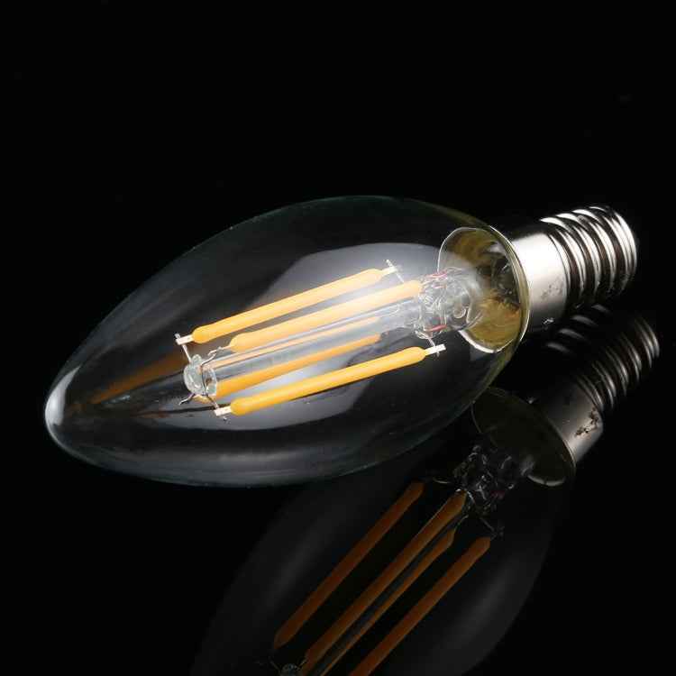 C35 E14 4W 4 LEDs 300 LM 3000K Dimmable Retro LED Filament Light Bulb Energy Saving Light, AC 220V, Apiciform E14 4W 220V Warm White, Apiciform E14 4W 220V White Light
